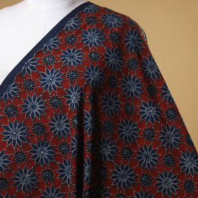 Red - natural dyed cotton fabric 02 - handcrafted