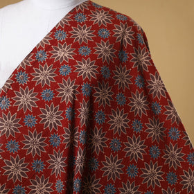 Red - natural dyed cotton fabric 03 - handcrafted