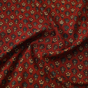 Red Natural Dyed Cotton Ajrakh Print Fabric
