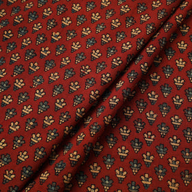 Red Natural Dyed Cotton Ajrakh Print Fabric