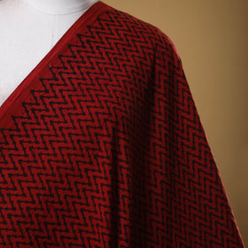 Red - natural dyed cotton fabric 14 - handcrafted