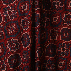 Red - natural dyed cotton fabric 15 - handcrafted