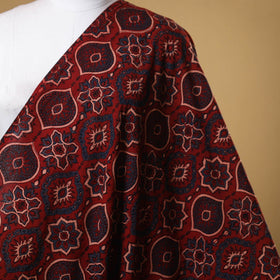 Red - natural dyed cotton fabric 15 - handcrafted