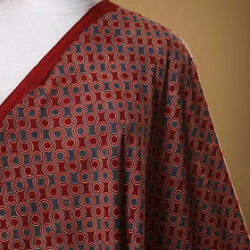 Red - natural dyed cotton fabric 17 - handcrafted