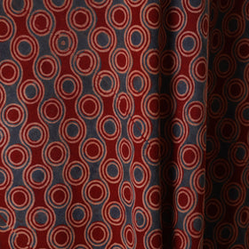 Red - natural dyed cotton fabric 17 - handcrafted