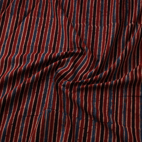 Red Natural Dyed Block Print Cotton Ajrakh Fabric