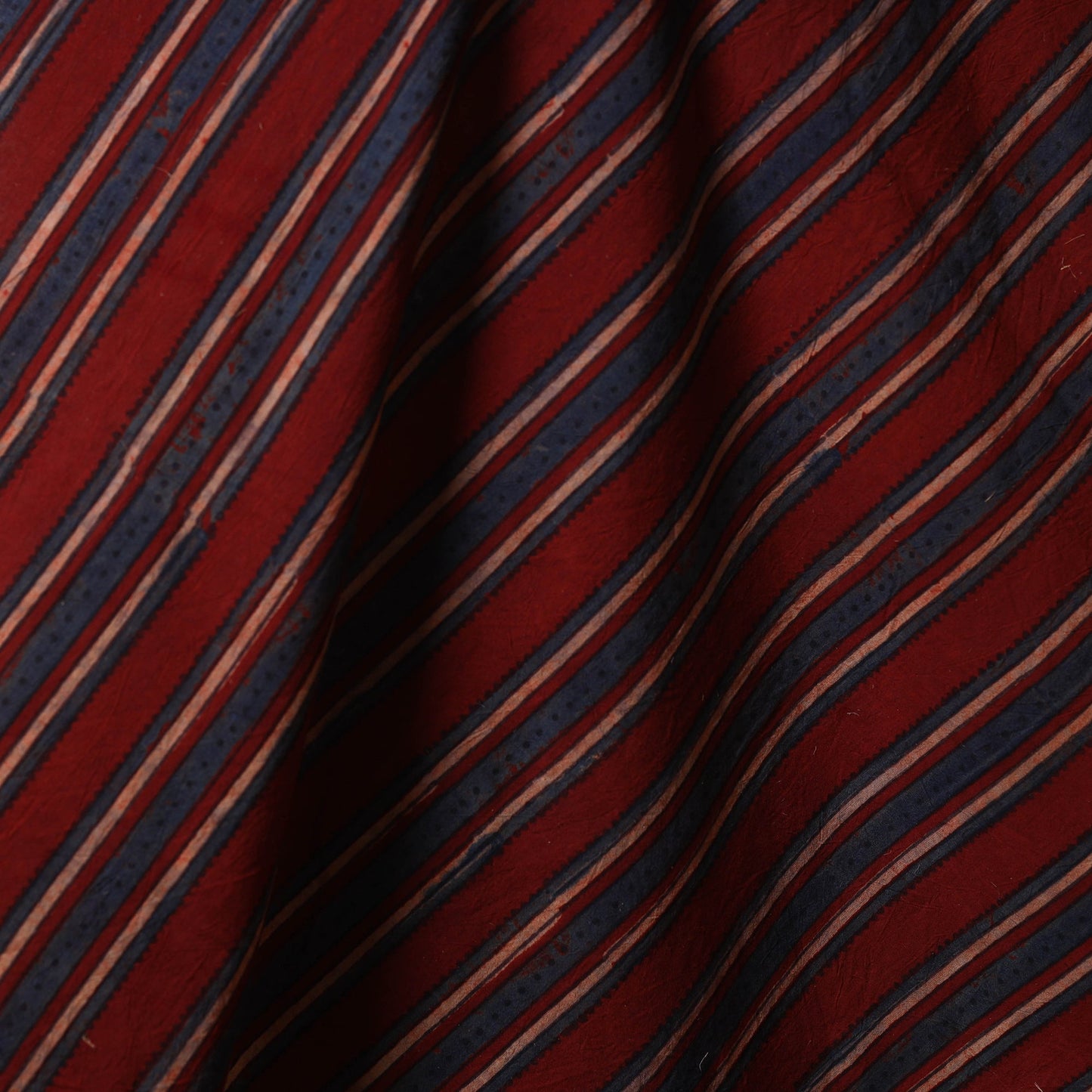 Red - natural dyed cotton fabric 27 - handcrafted