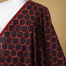 Red - natural dyed cotton fabric 42 - handcrafted