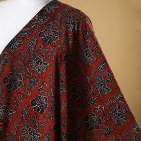 Red - natural dyed cotton fabric 57 - handcrafted