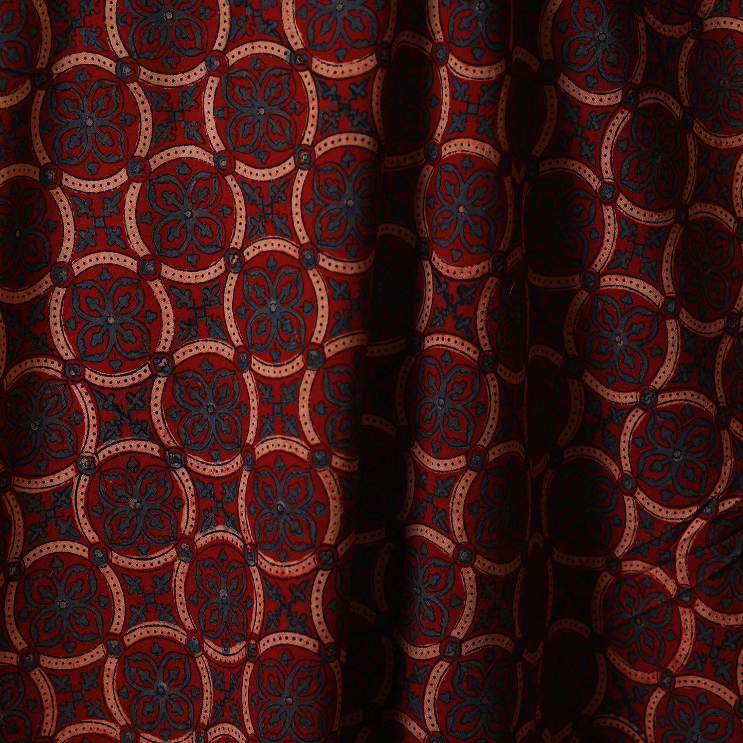 Red - natural dyed cotton fabric 65 - handcrafted