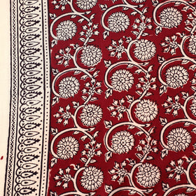 Red - natural dyed cotton hand bagh fabric 01 - handcrafted