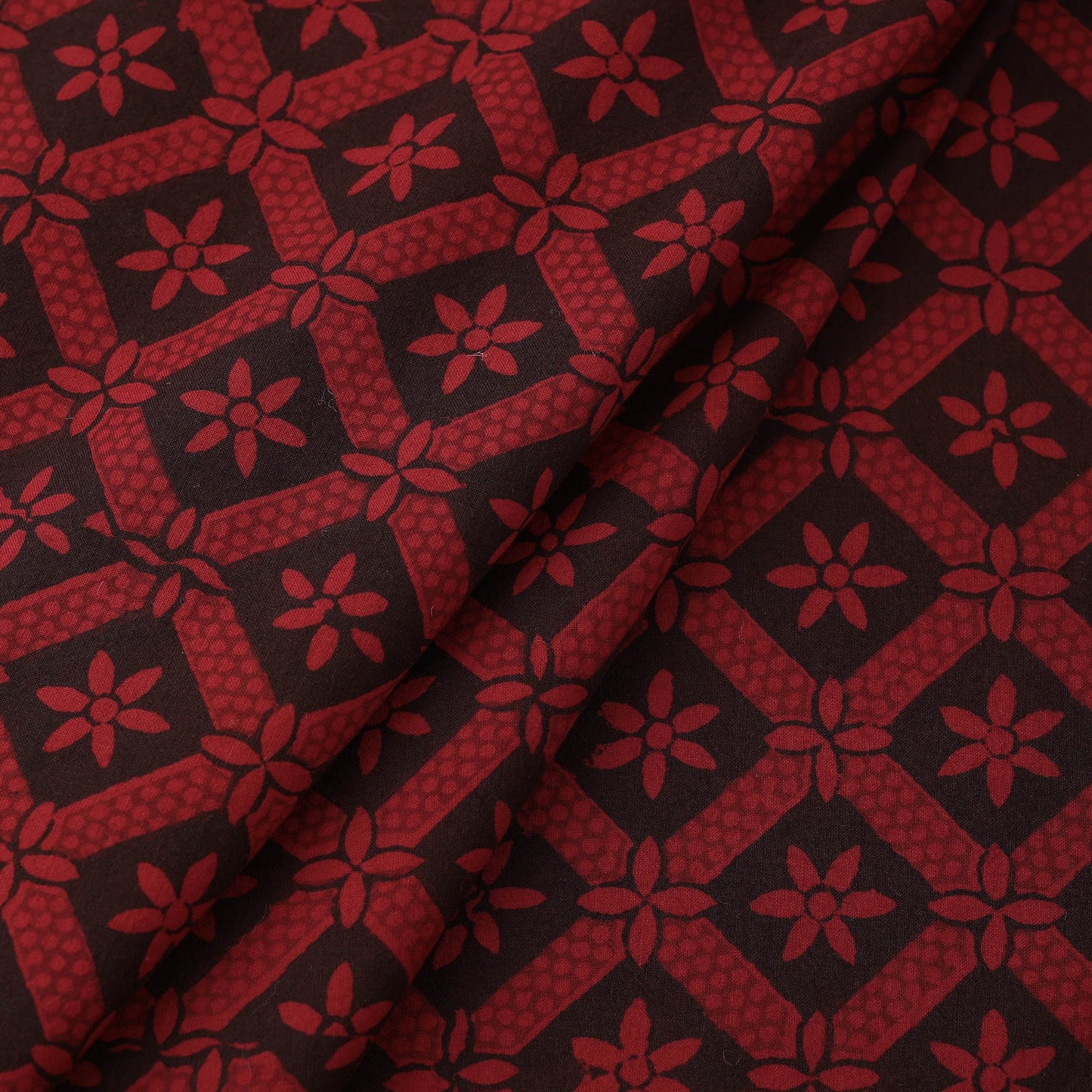 Natural dyed cotton hand bagh fabric 06 - handcrafted