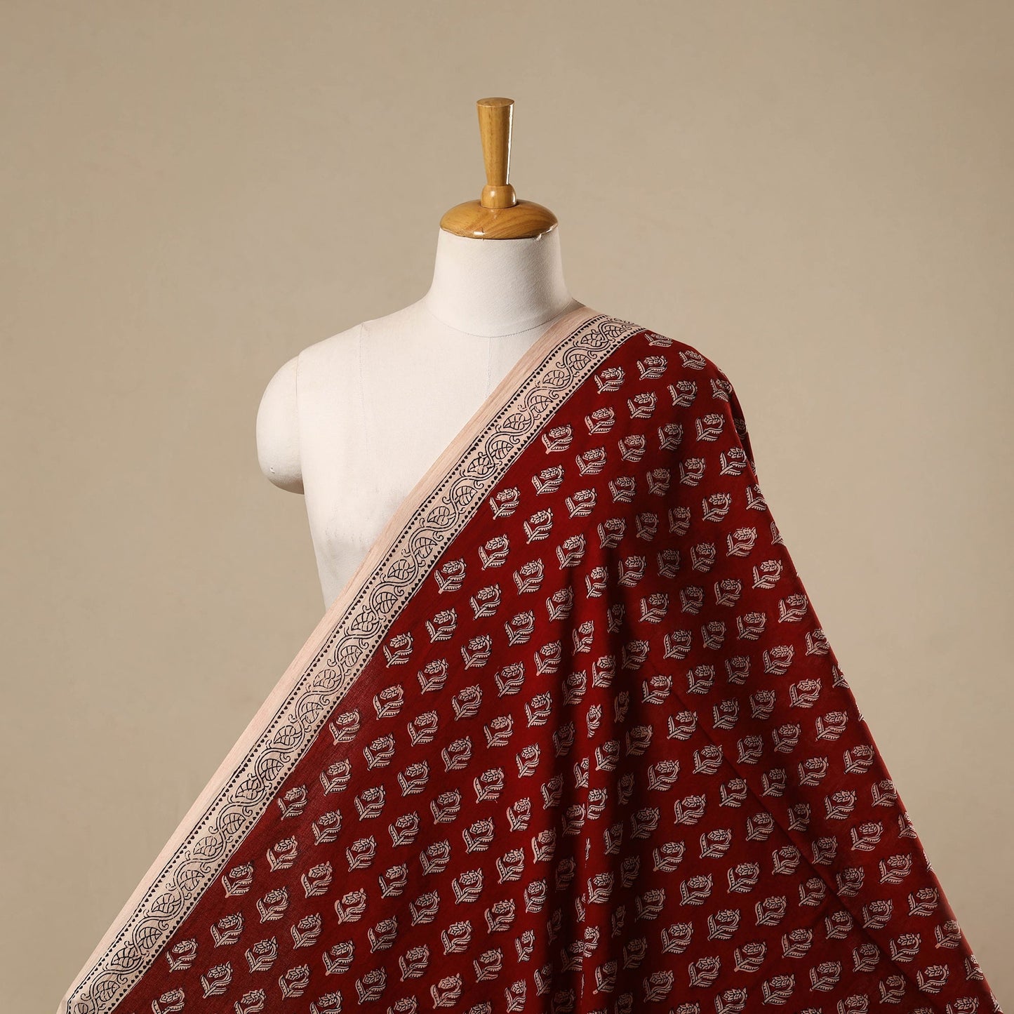 Natural dyed cotton hand bagh fabric 14 - handcrafted