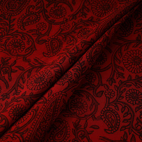 Brown - natural dyed cotton hand bagh fabric 18