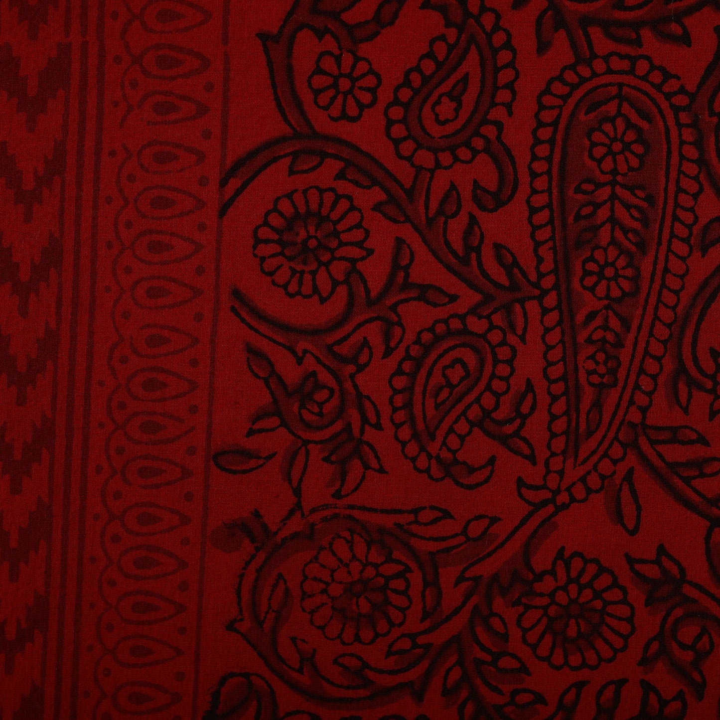 Brown - natural dyed cotton hand bagh fabric 18