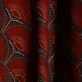 Red - natural dyed cotton hand fabric 42 - handcrafted