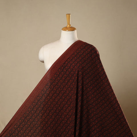 Brown - natural dyed cotton hand bagh fabric 01