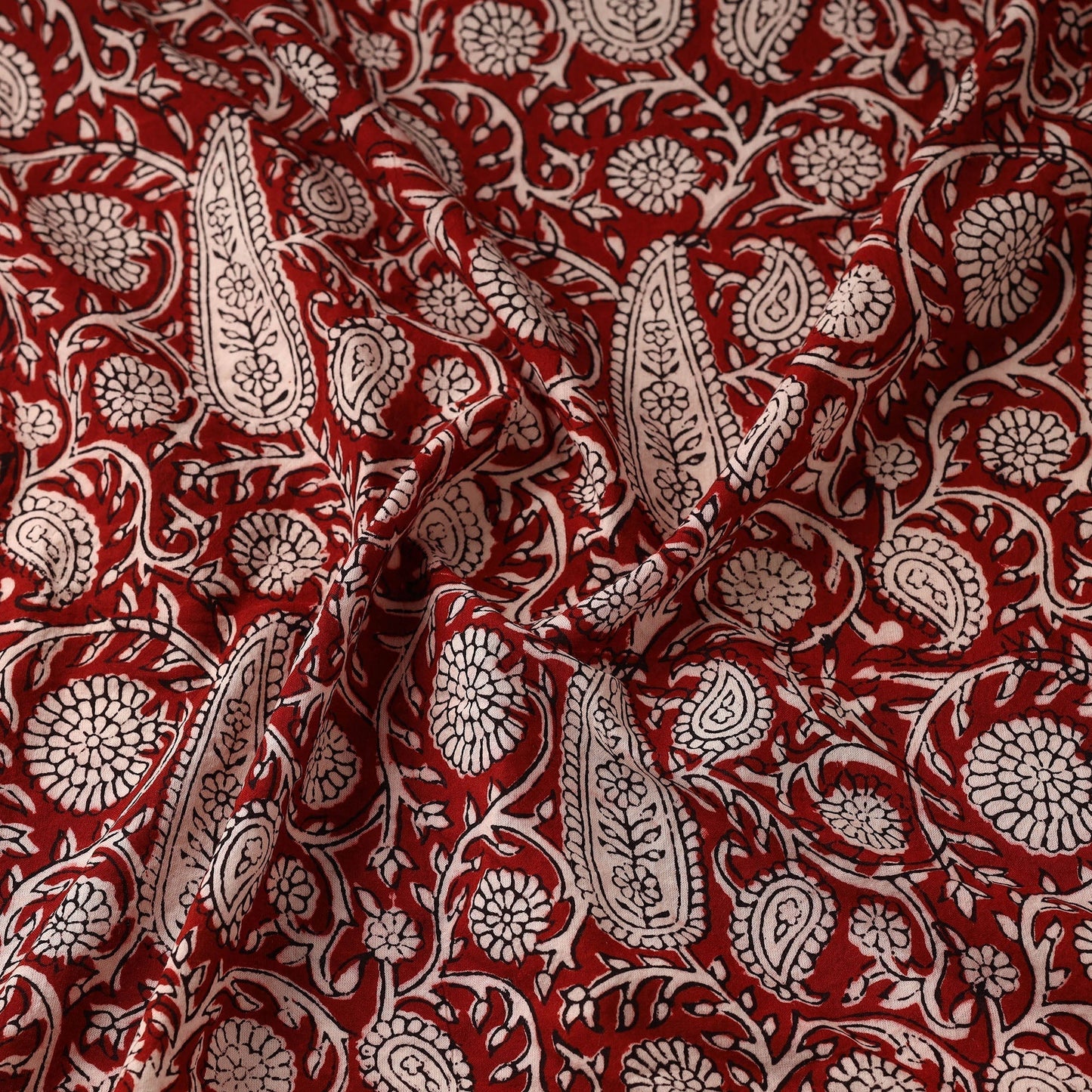 Brown - natural dyed cotton hand bagh fabric 10