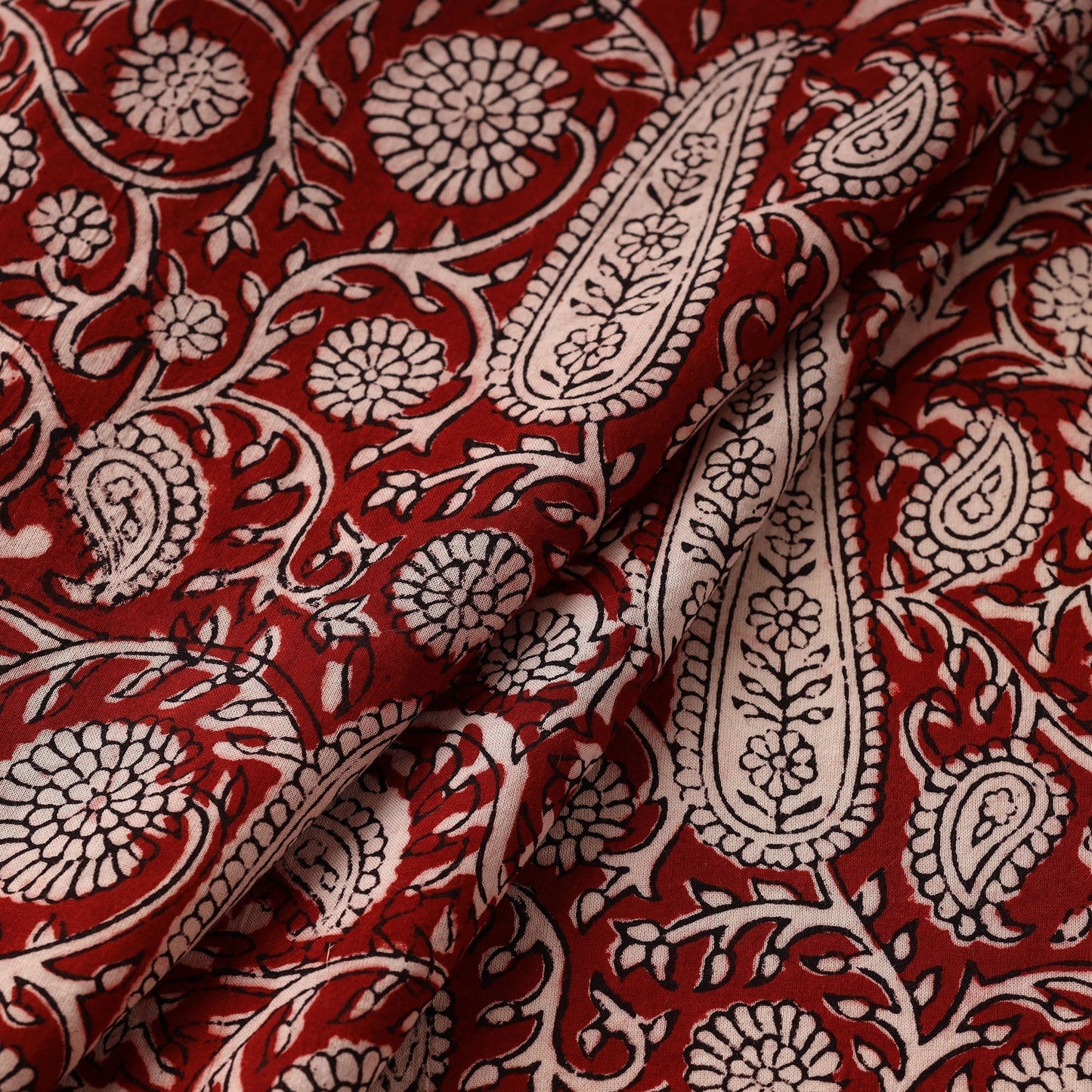 Brown - natural dyed cotton hand bagh fabric 10