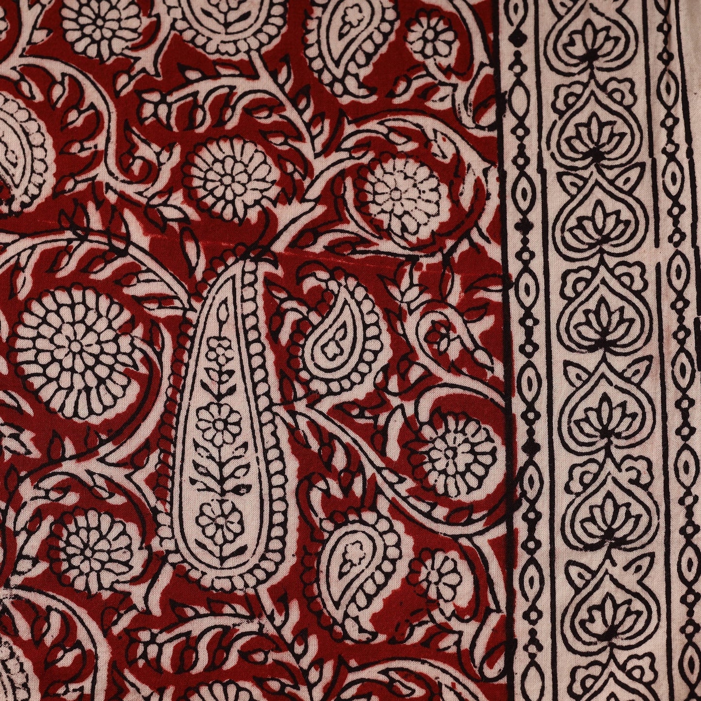 Brown - natural dyed cotton hand bagh fabric 10