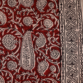 Brown - natural dyed cotton hand bagh fabric 10