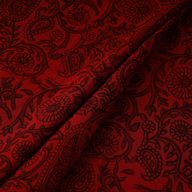 Brown - natural dyed cotton hand bagh fabric 18