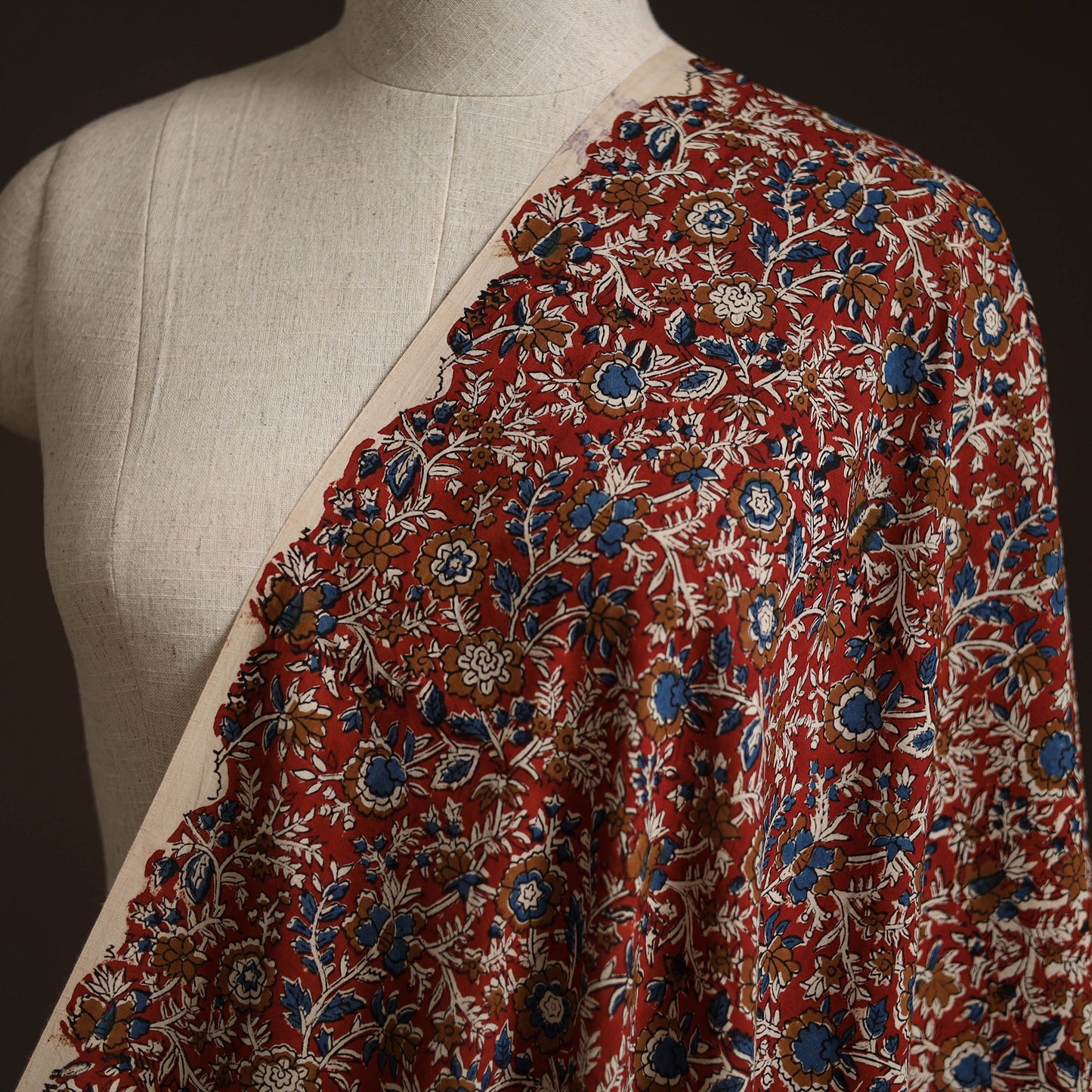 Natural dyed cotton hand block bagru print fabric 03