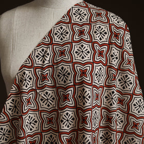Natural dyed cotton hand block bagru print fabric 03