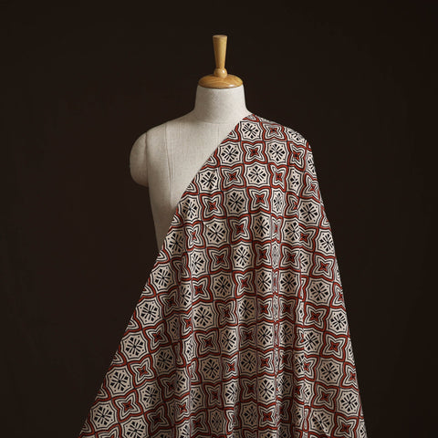Natural dyed cotton hand block bagru print fabric 03