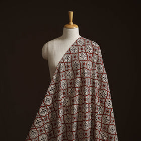 Natural dyed cotton hand block bagru print fabric 03