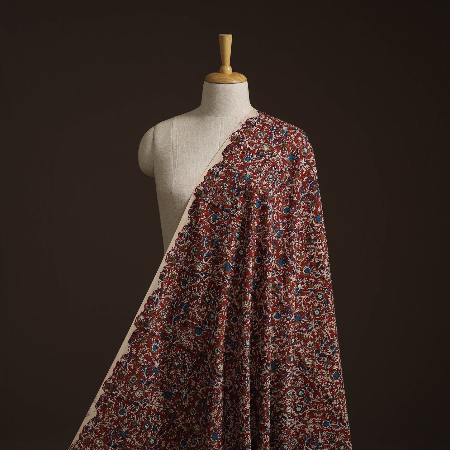 Natural dyed cotton hand block bagru print fabric 03