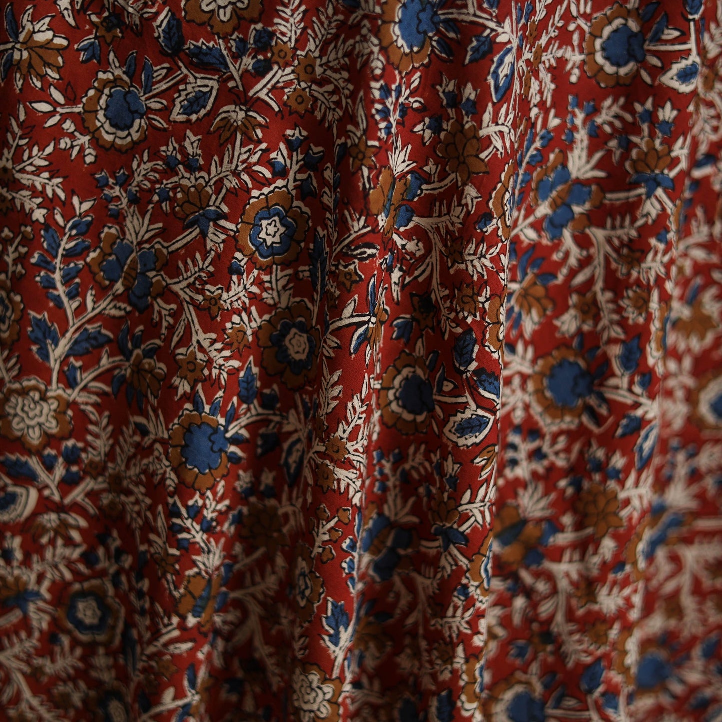 Natural dyed cotton hand block bagru print fabric 03