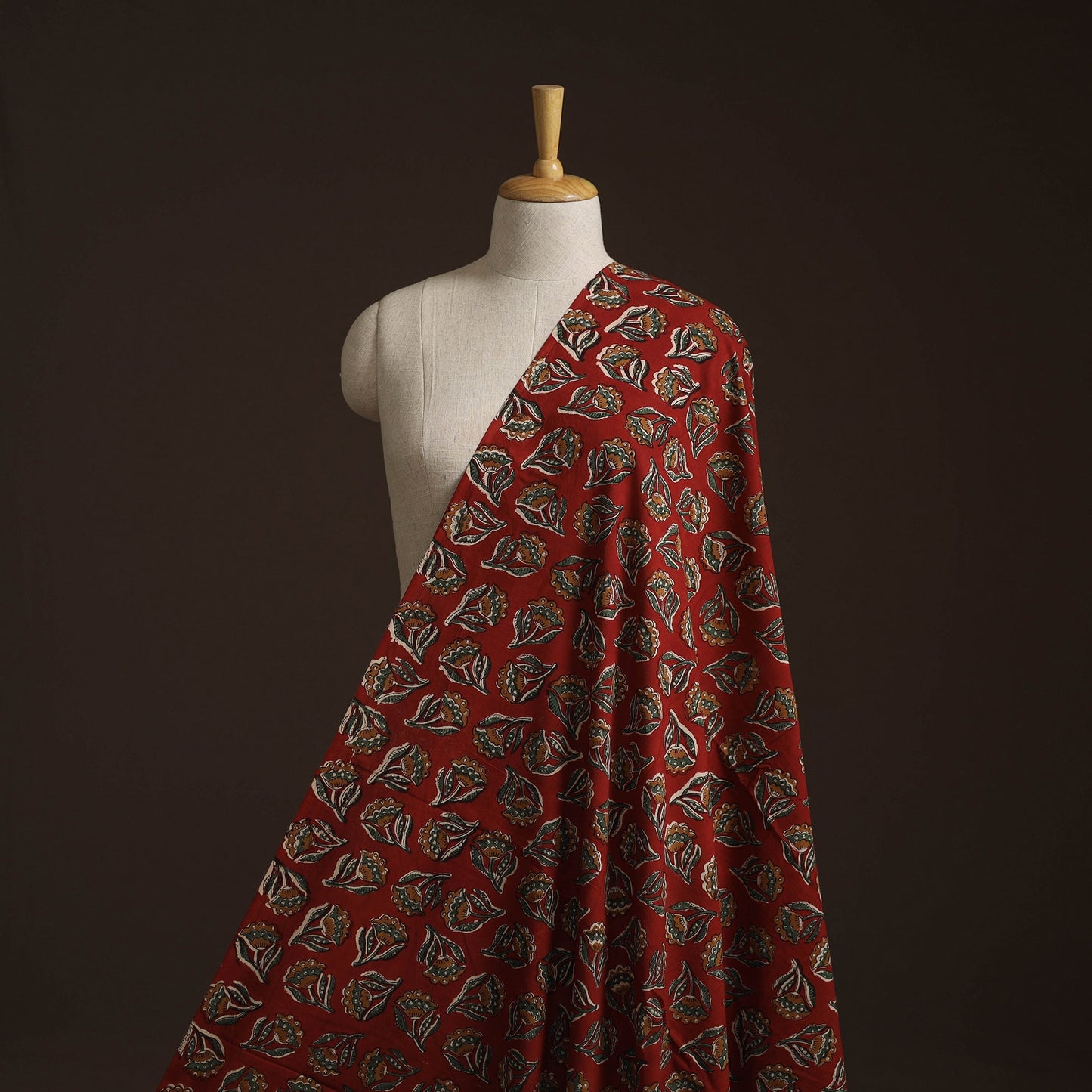 Natural dyed cotton hand block bagru print fabric 05