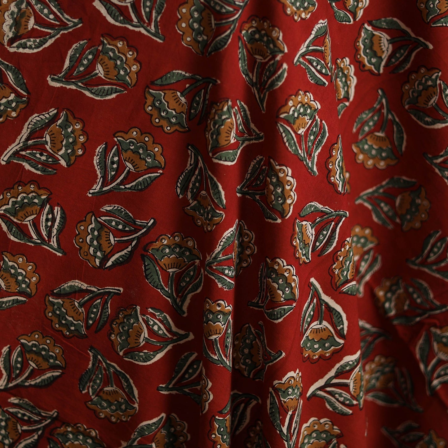 Natural dyed cotton hand block bagru print fabric 05