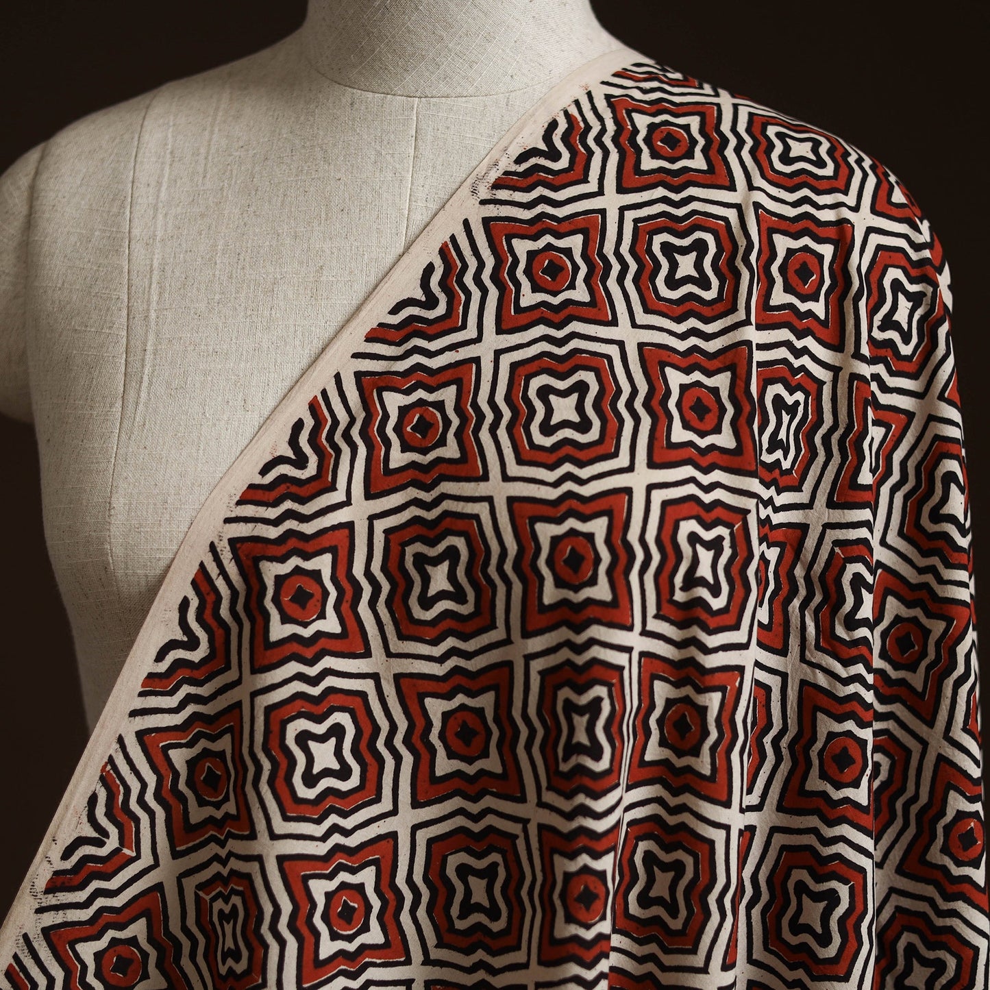 Natural dyed cotton hand block bagru print fabric 10