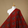 Red - natural dyed cotton hand fabric 22 - handcrafted