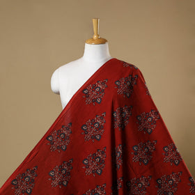 Red - natural dyed cotton hand fabric 22 - handcrafted