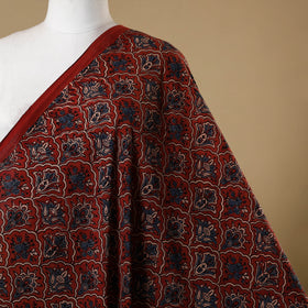 Red - natural dyed cotton hand fabric 30 - handcrafted