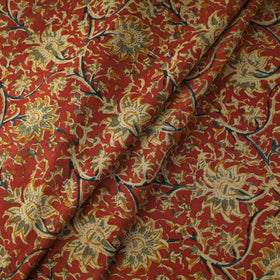  Red Natural Dyed Block Print Cotton Kalamkari Fabric
