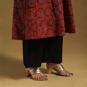 Red Natural Dyed Block Print Cotton Ajrakh Kurta Set (Set of 3)