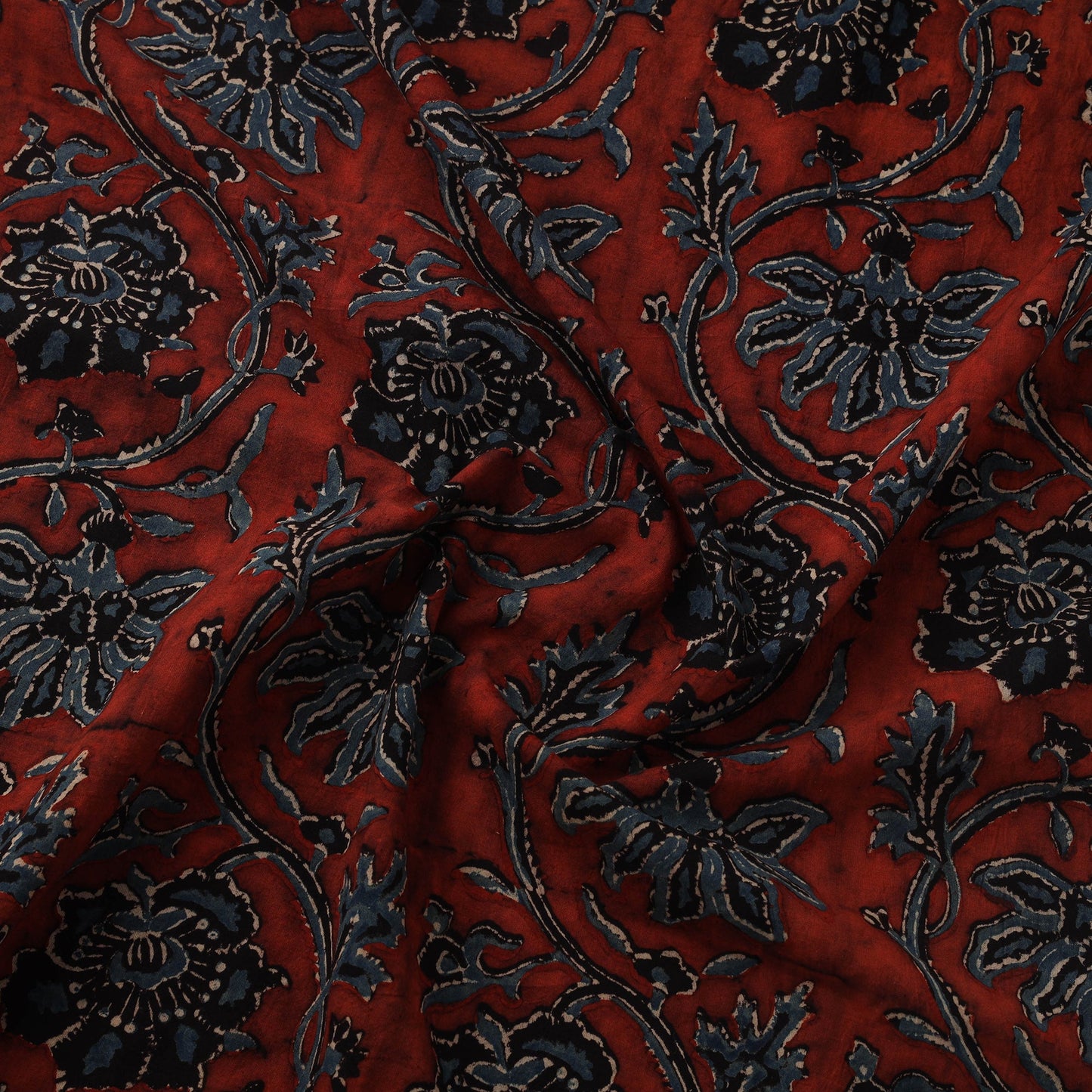 Natural dyed cotton kutch hand block ajrakh print fabric 01