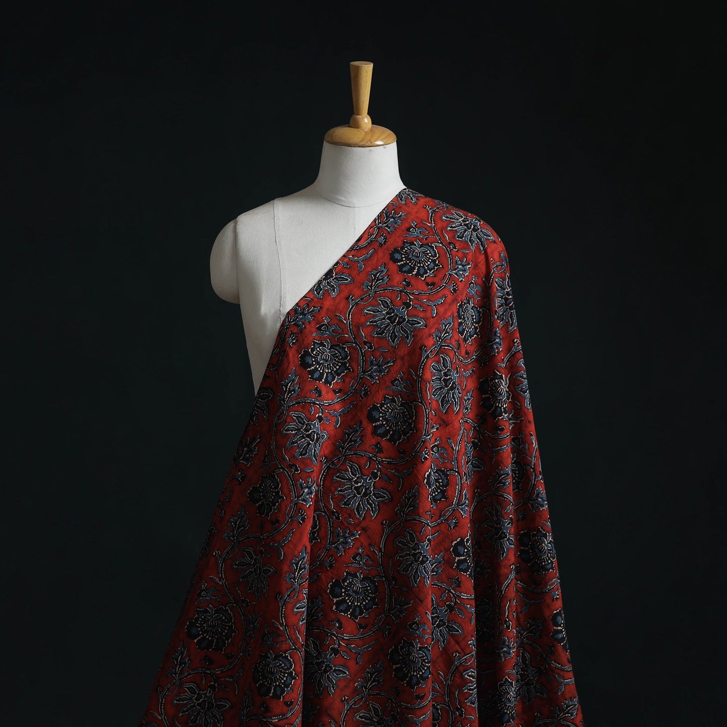 Natural dyed cotton kutch hand block ajrakh print fabric 01
