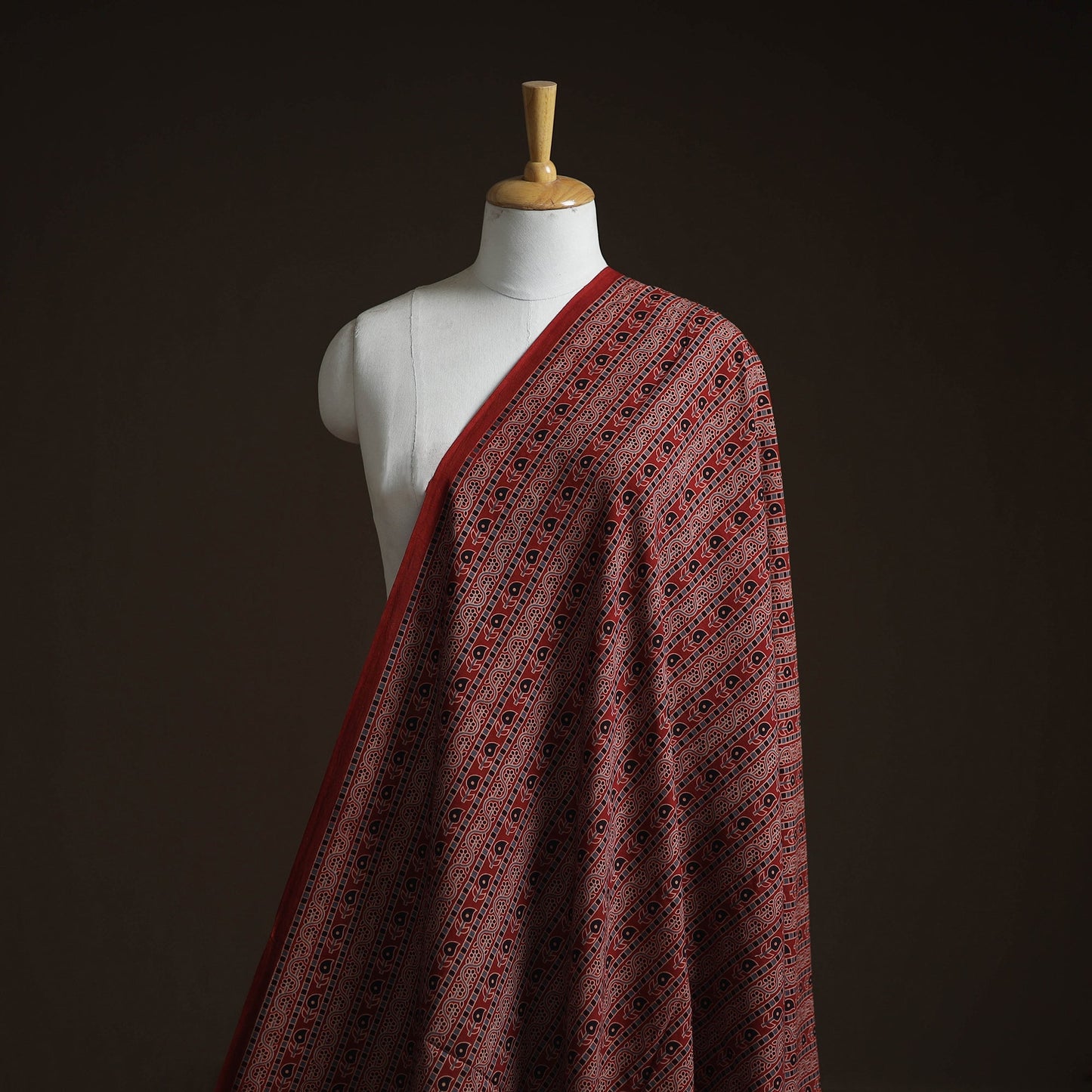 Natural dyed cotton kutch hand block ajrakh print fabric 05