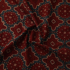 Natural dyed cotton kutch hand block ajrakh print fabric 10