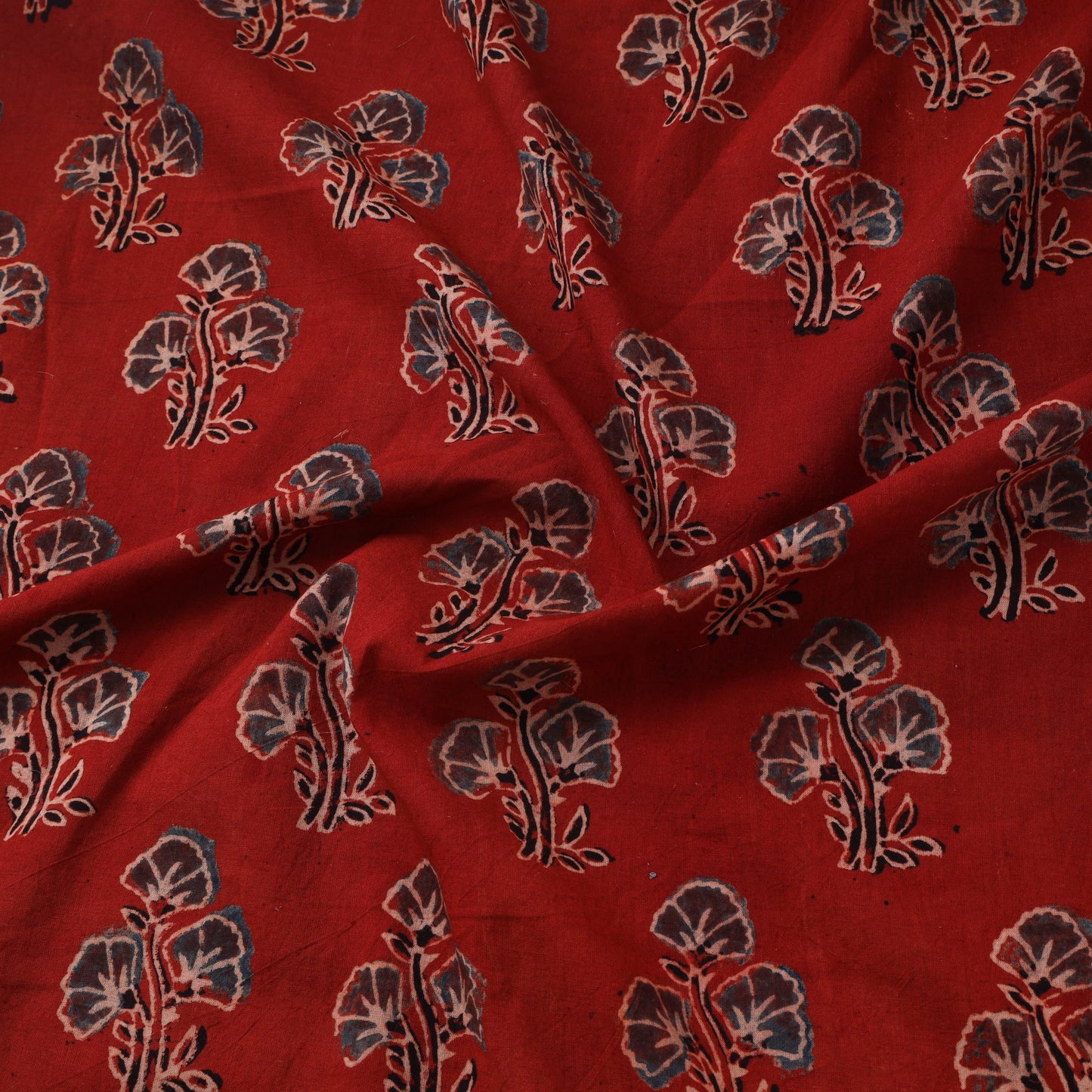 Natural dyed cotton kutch hand block ajrakh print fabric 20