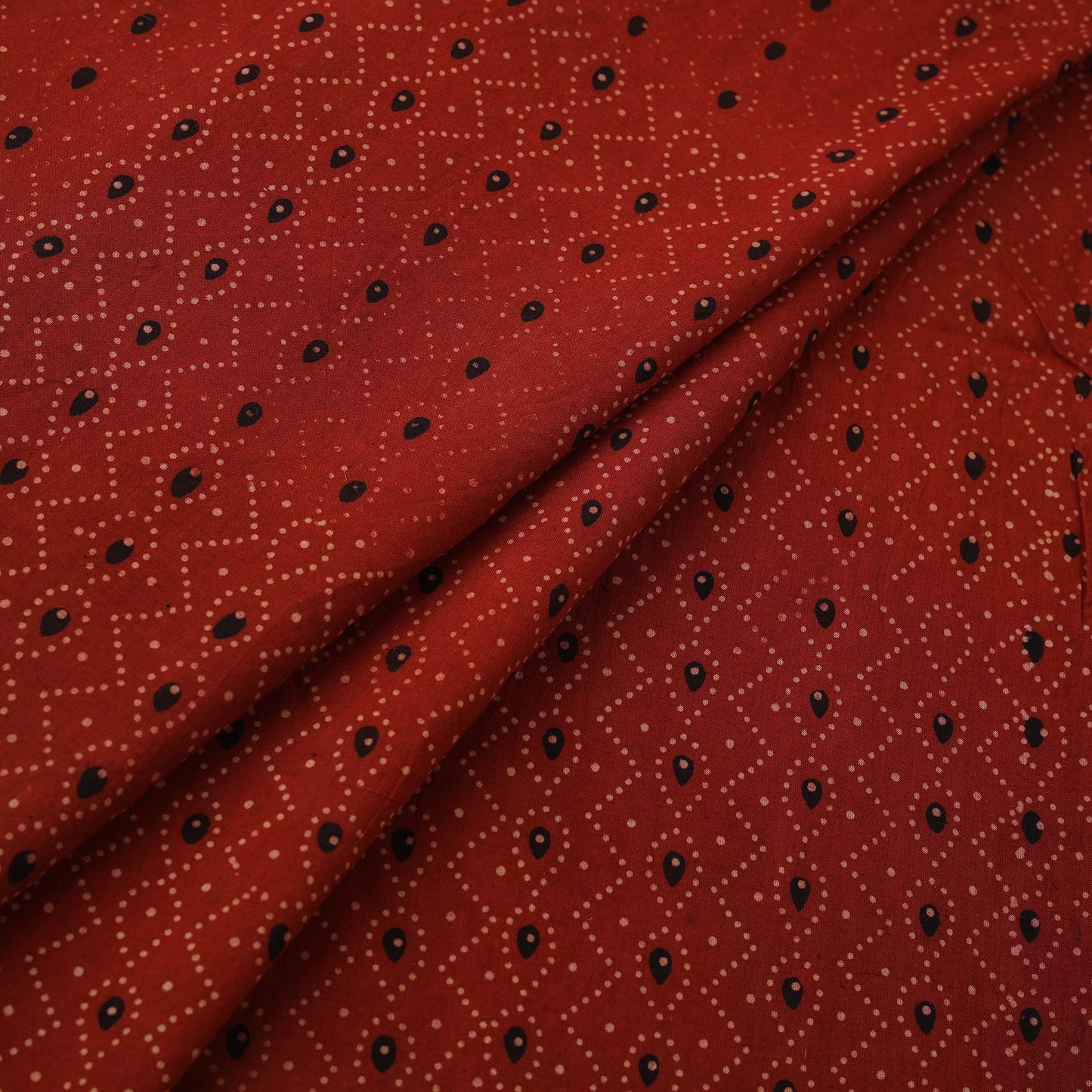Natural dyed cotton kutch hand block ajrakh print fabric 34