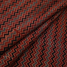 Red - Natural Dyed Cotton Kutch Hand Block Ajrakh Print Fabric 44