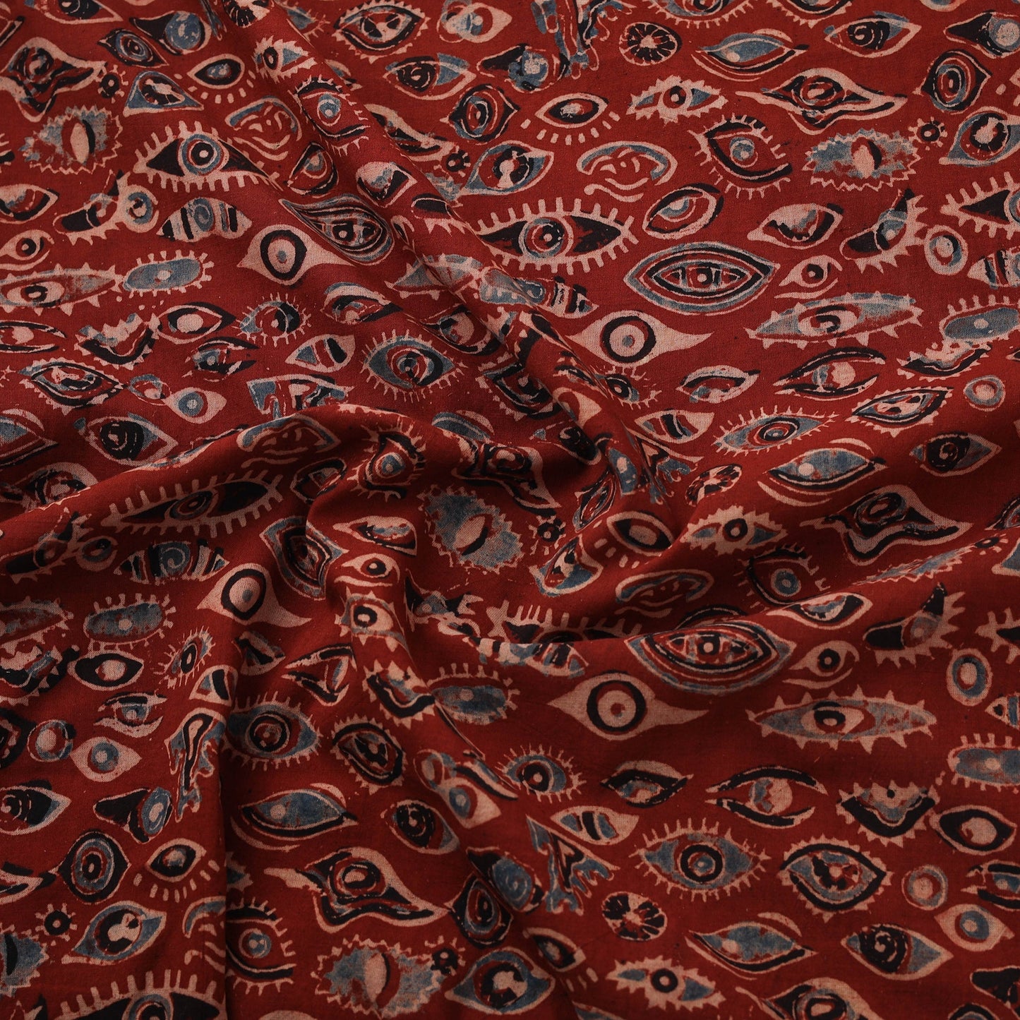 Natural dyed cotton kutch hand block ajrakh print fabric 48