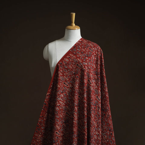 Natural dyed cotton kutch hand block ajrakh print fabric 48