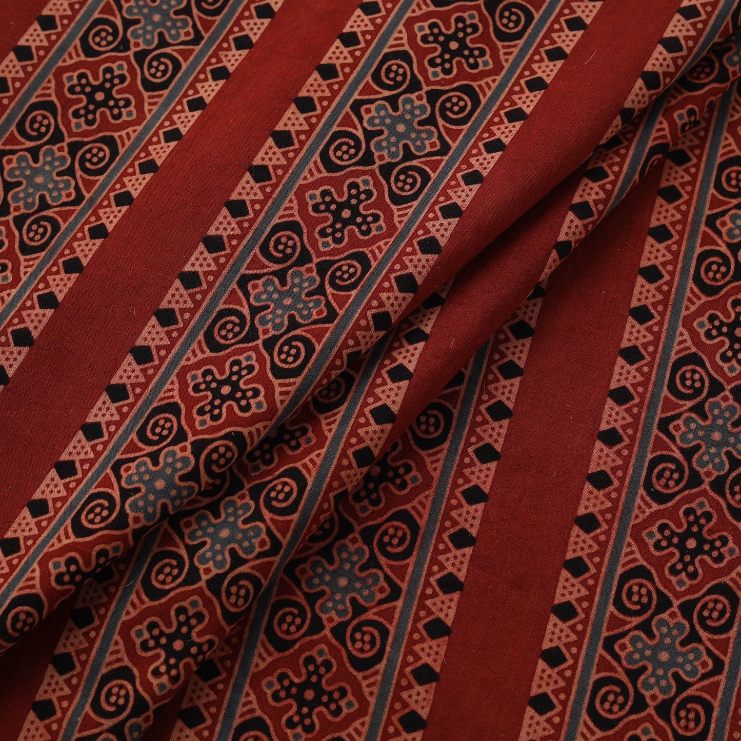 Natural dyed cotton kutch hand block ajrakh print fabric 60
